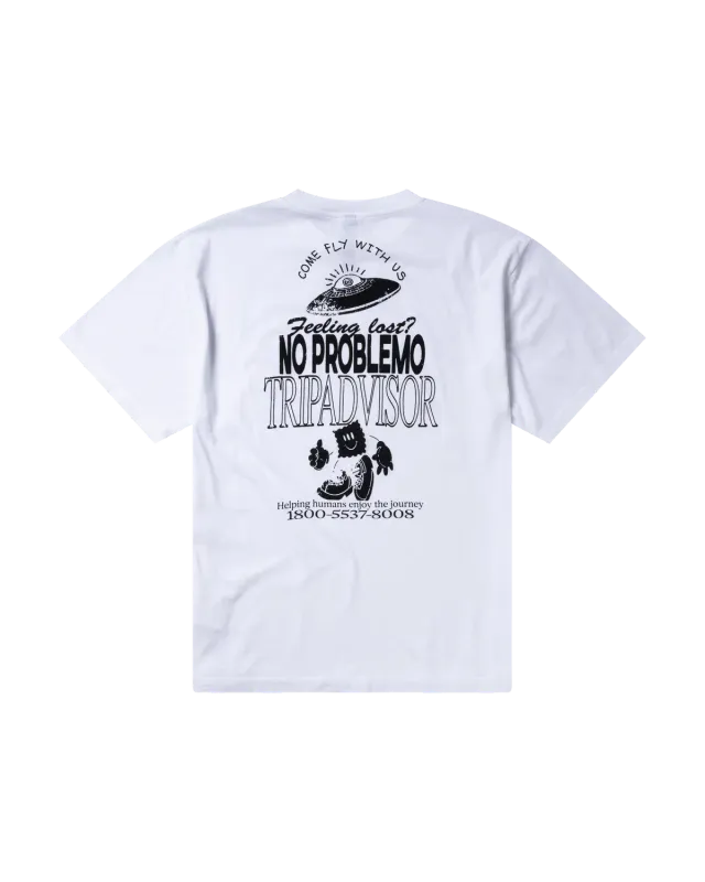 No Problemo Trip Advisor SS Tee tricou alb bumbac