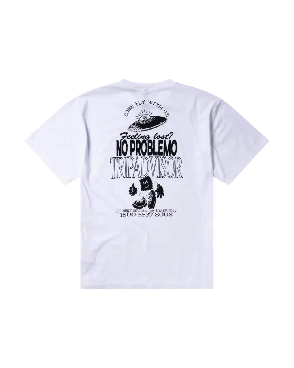 No Problemo Trip Advisor SS Tee tricou alb bumbac