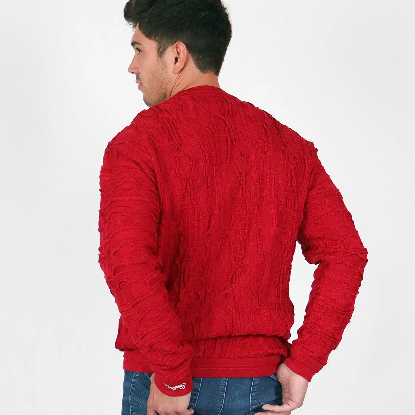 COOGI Red Alert pulover barbati rosu bumbac tricotat
