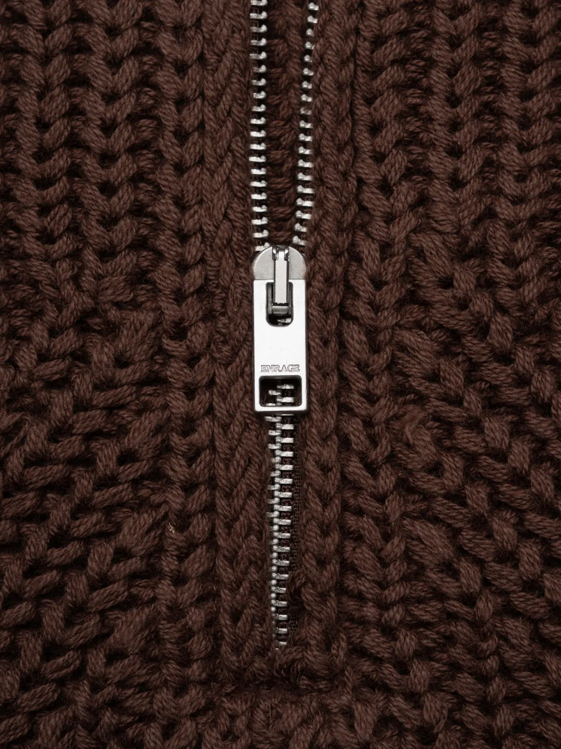 Enrage Quarter Zip pulover maro bumbac