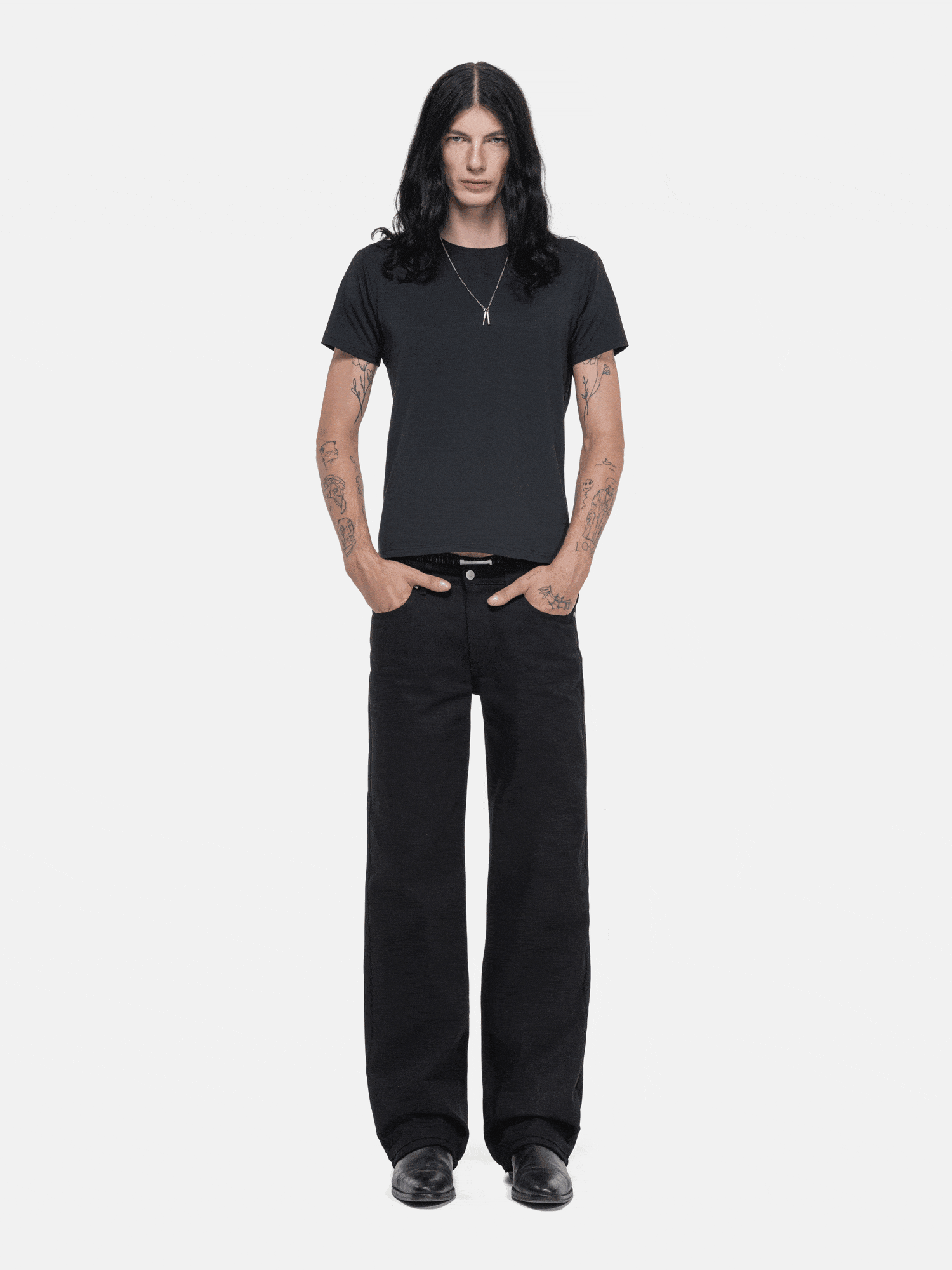 Enrage Straight Jeans blugi negri drepti