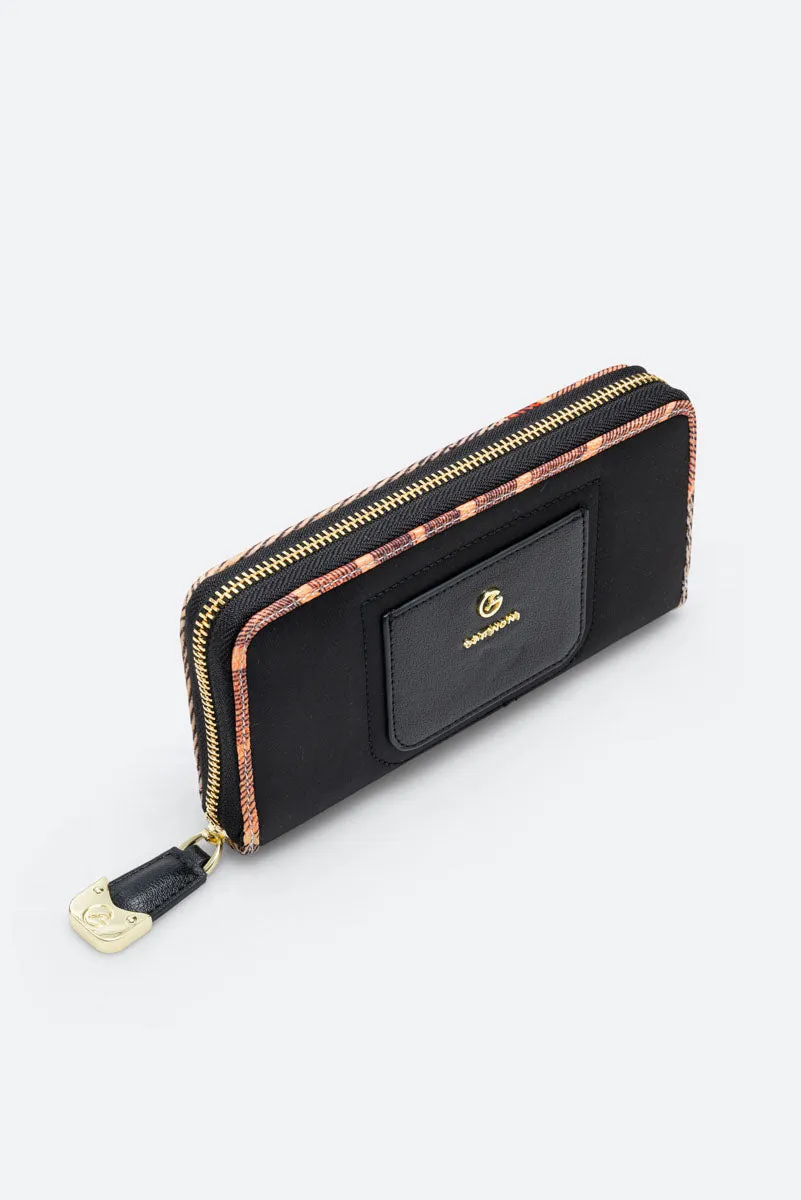 Gattinoni Colorsoul Nero portofel negru cu fermoar