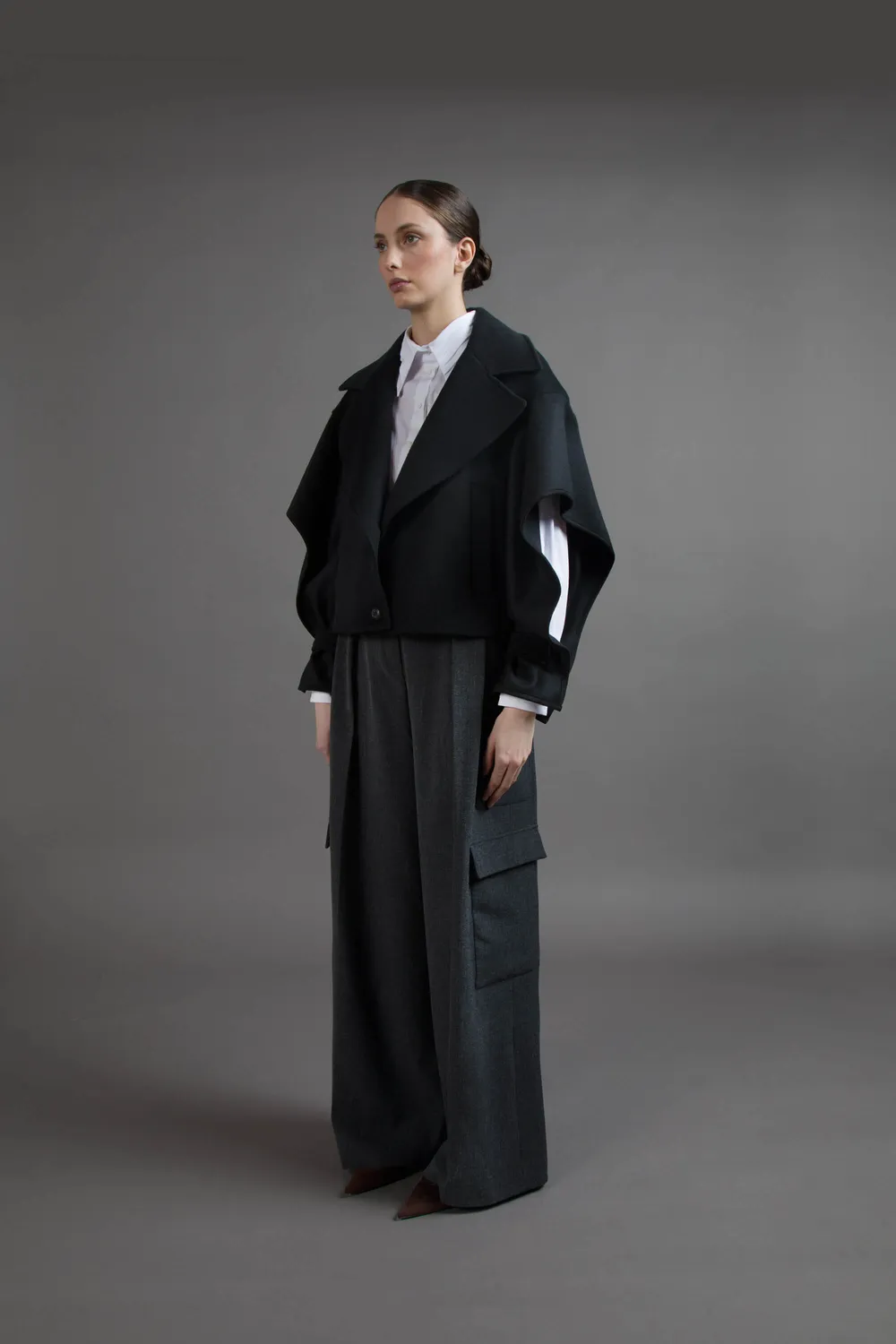 Gattinoni Coat Panno Nero palton lana negru