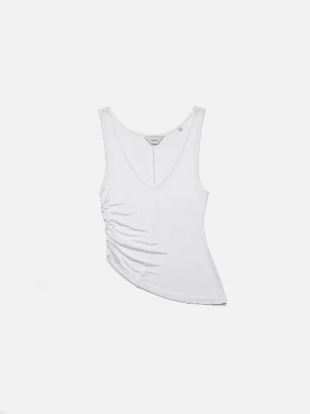 Enrage Scoop Neck Top maiou alb fluid