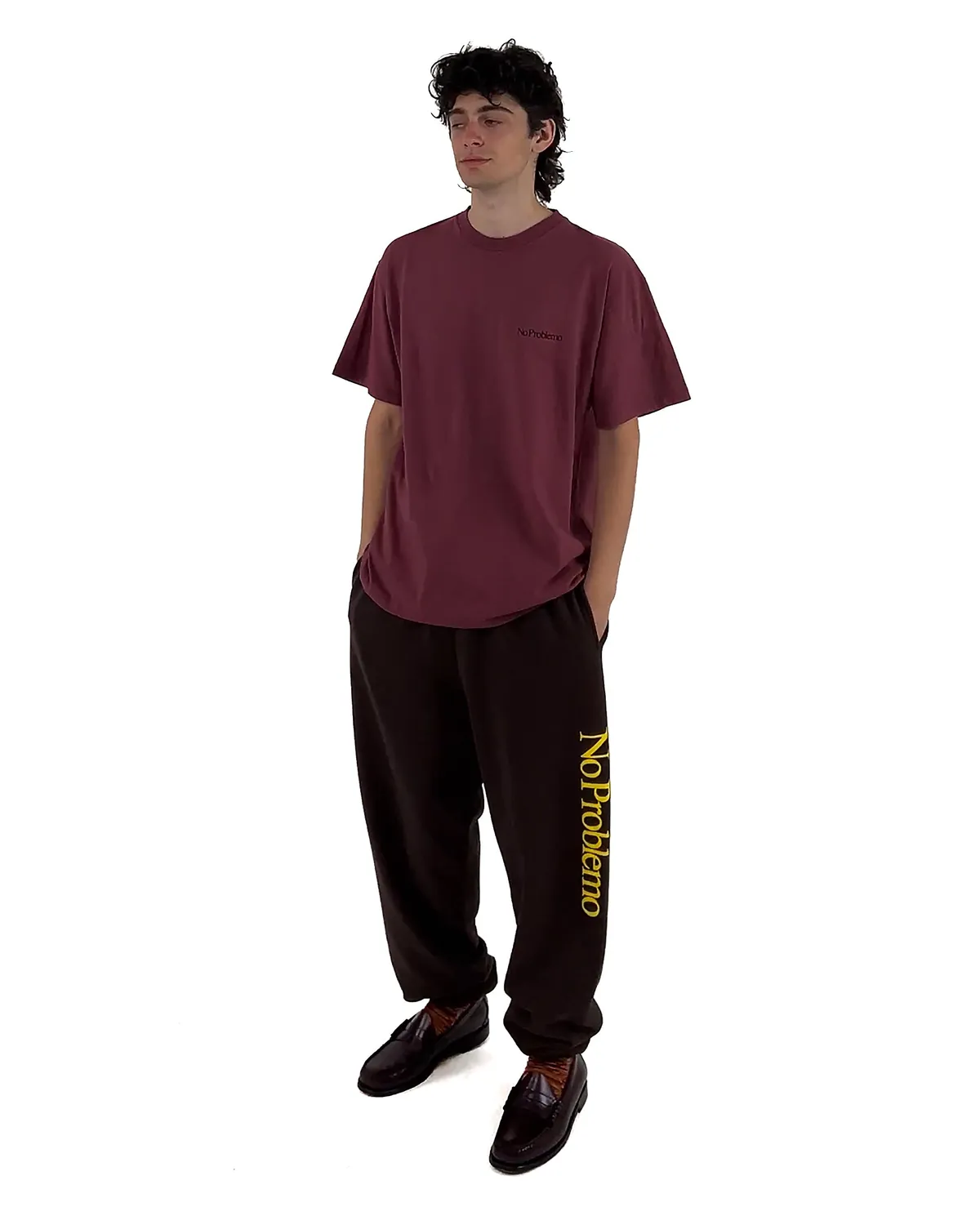 No Problemo Sweatpant pantaloni trening maro bumbac