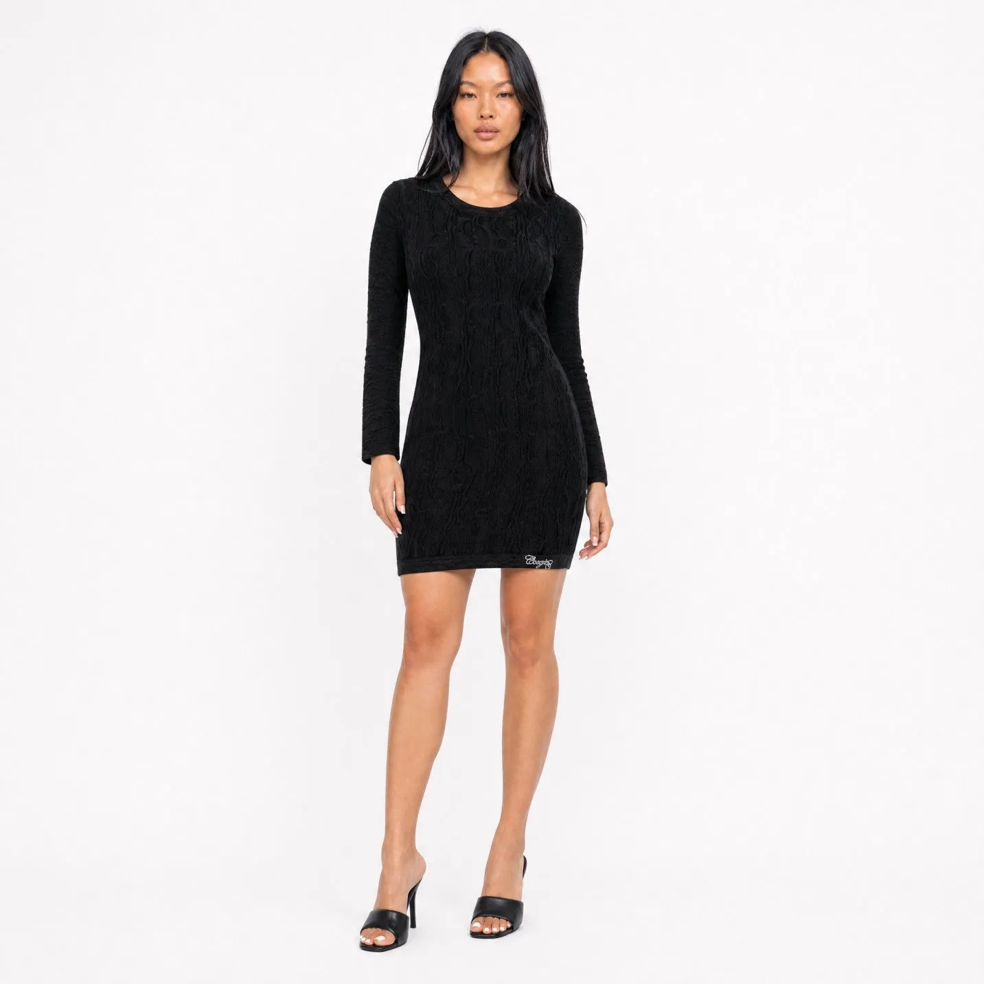 COOGI Blackout Dress rochie neagra tricot 3D bumbac