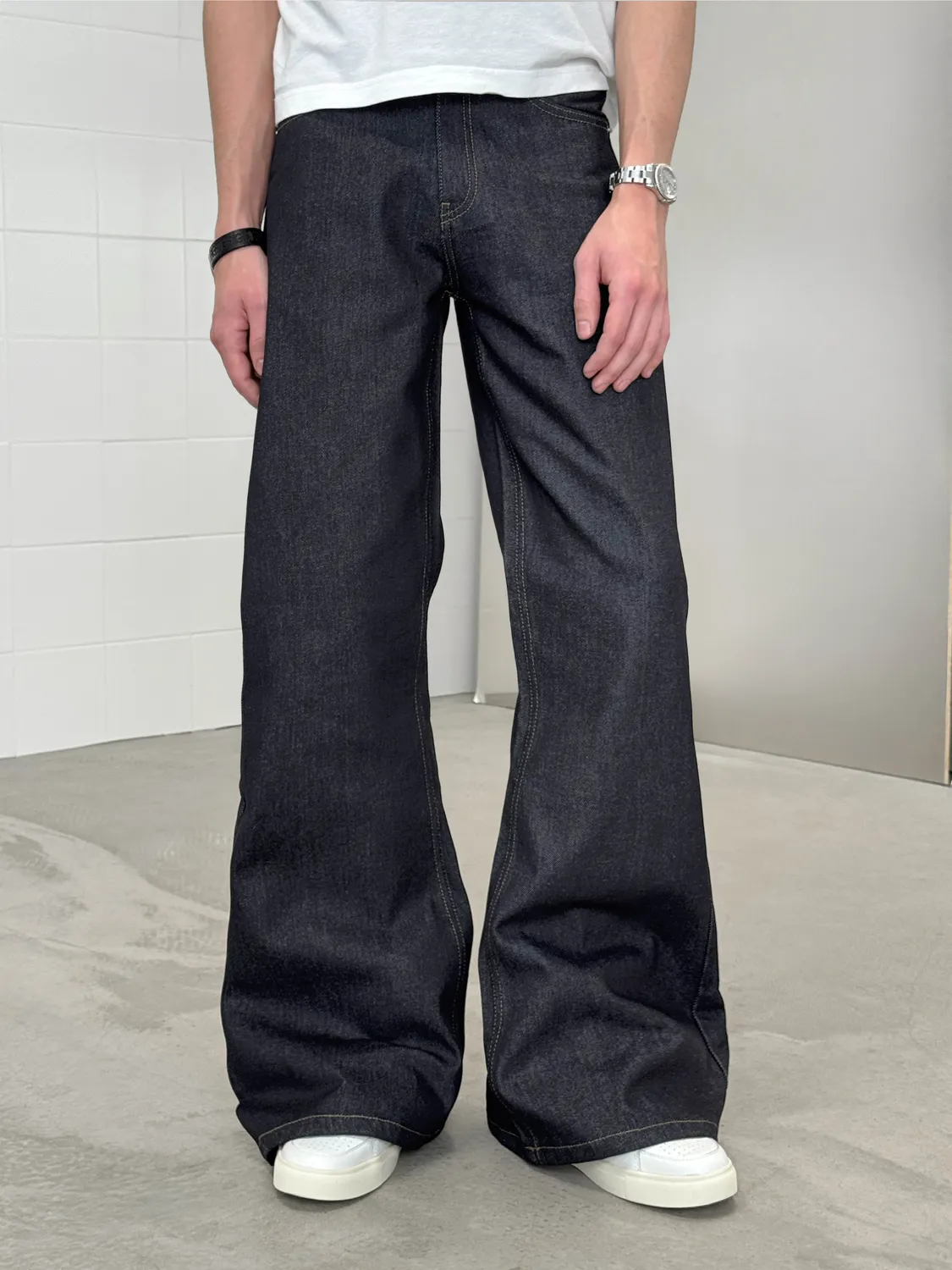 Enrage Bootcut blugi denim brut albaștri 13oz