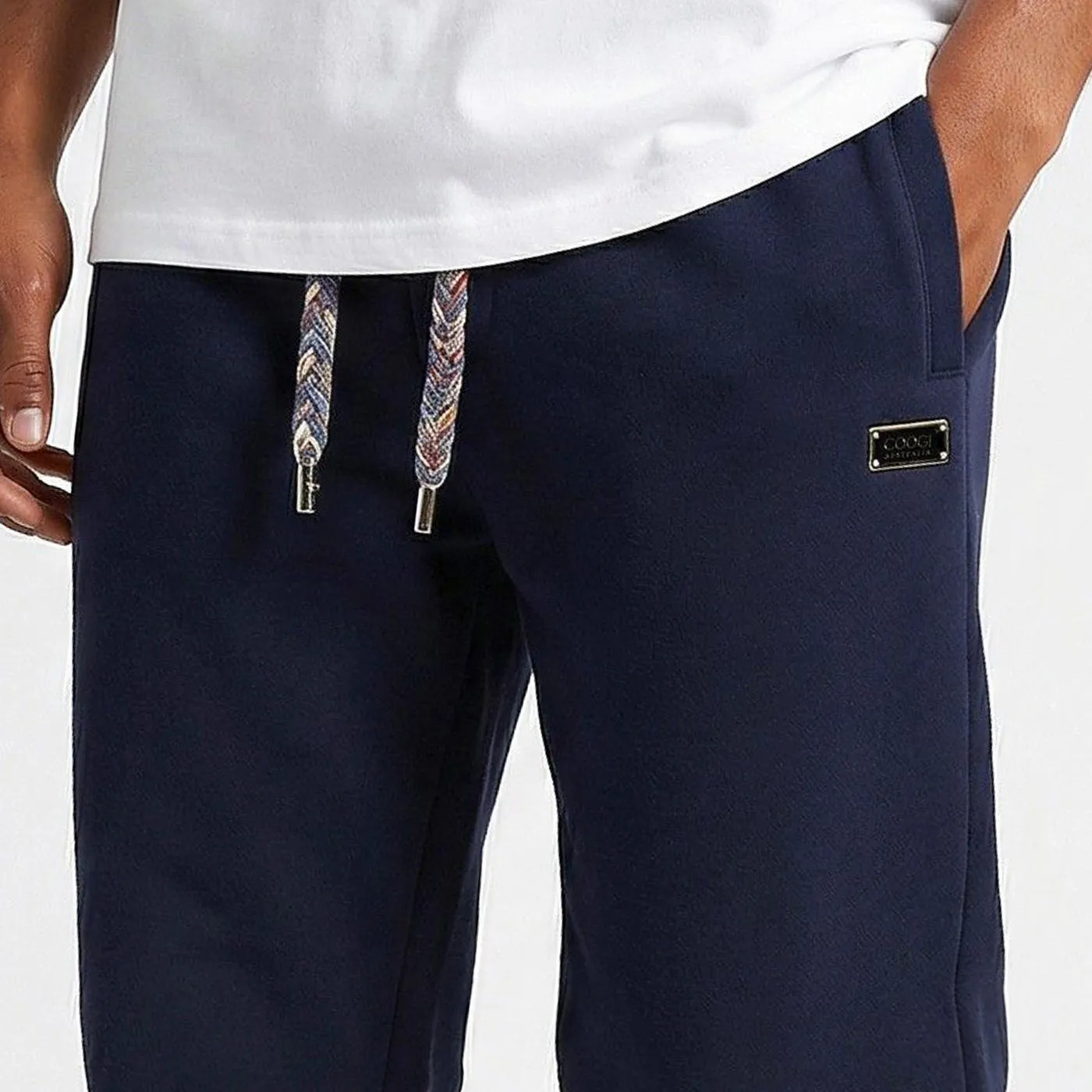 COOGI Crown Reserve Block Logo pantaloni trening bleumarin oversized