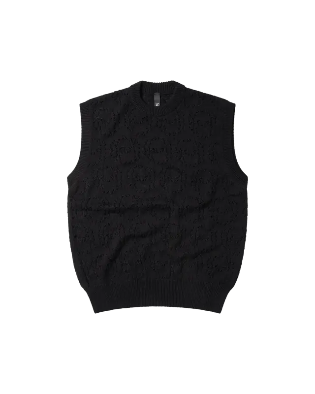 No Problemo Alien-O Lace Cotton Vest vestă neagră