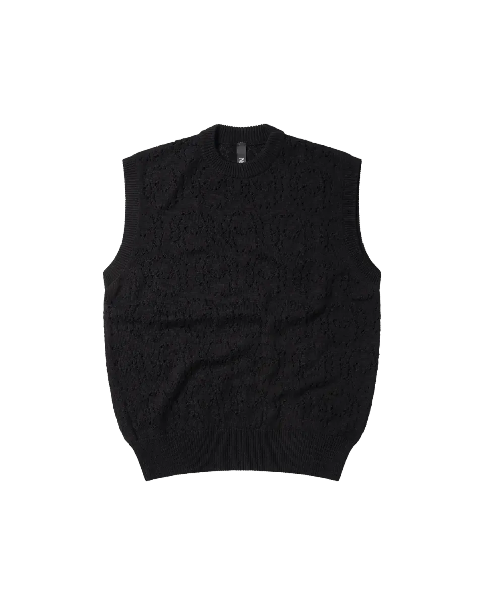 No Problemo Alien-O Lace Cotton Vest vestă neagră