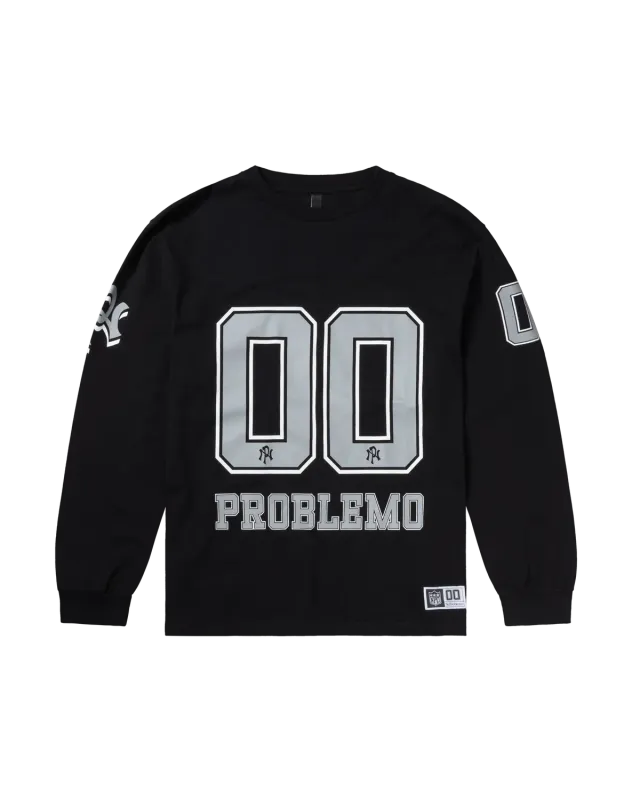 No Problemo NP00 tricou lung negru bumbac