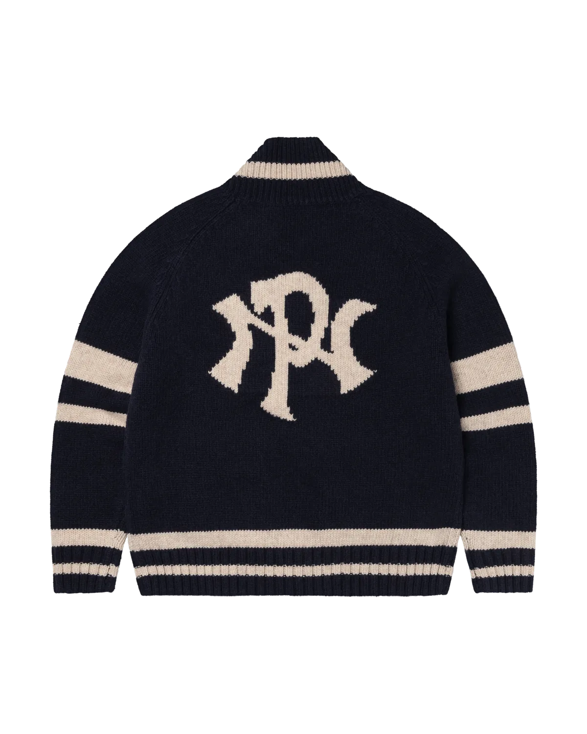 No Problemo NYP Varsity Zip Thru cardigan tricot bleumarin
