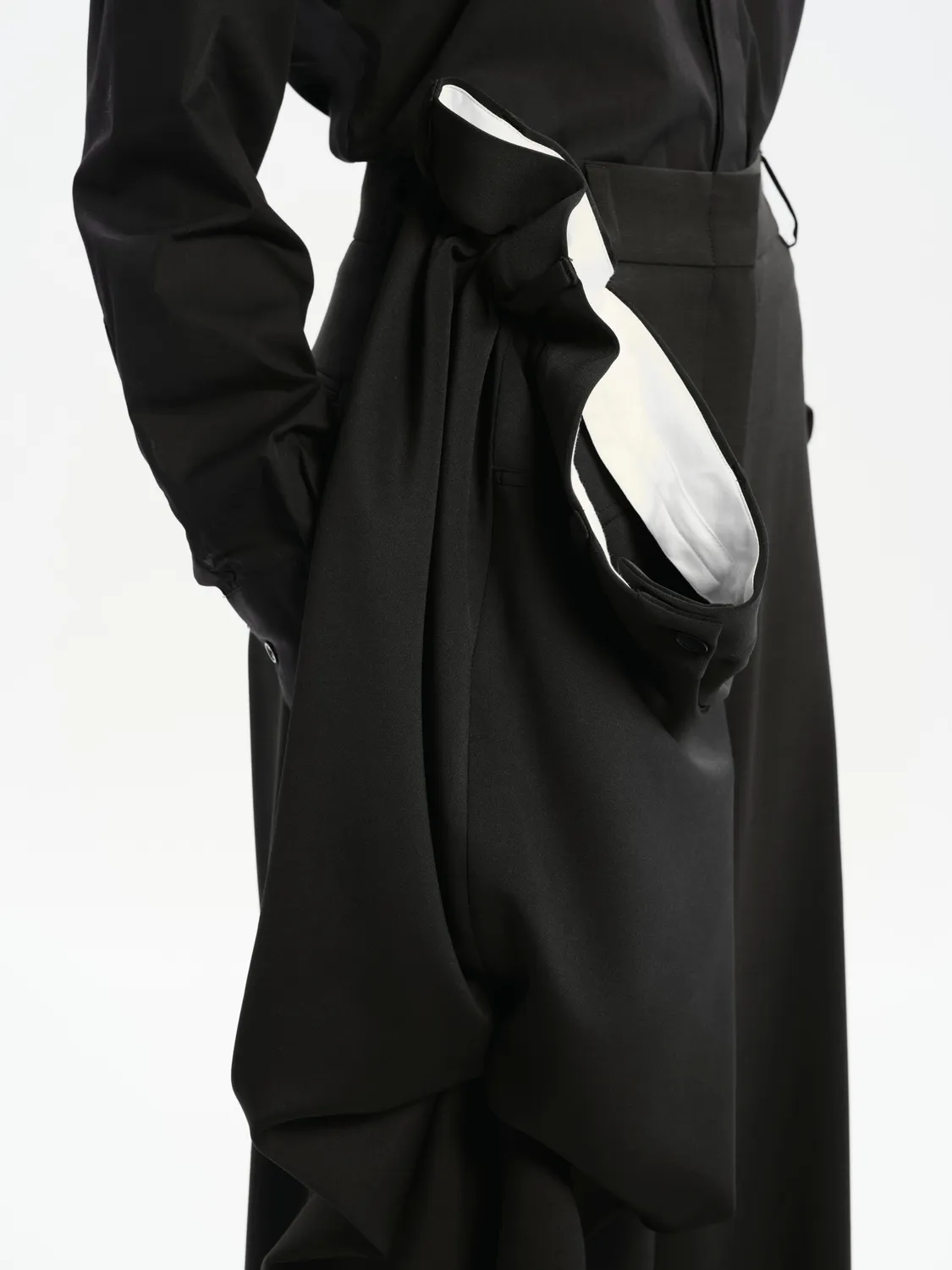 Dualitae Solene Black Trousers pantaloni negri 113 cm