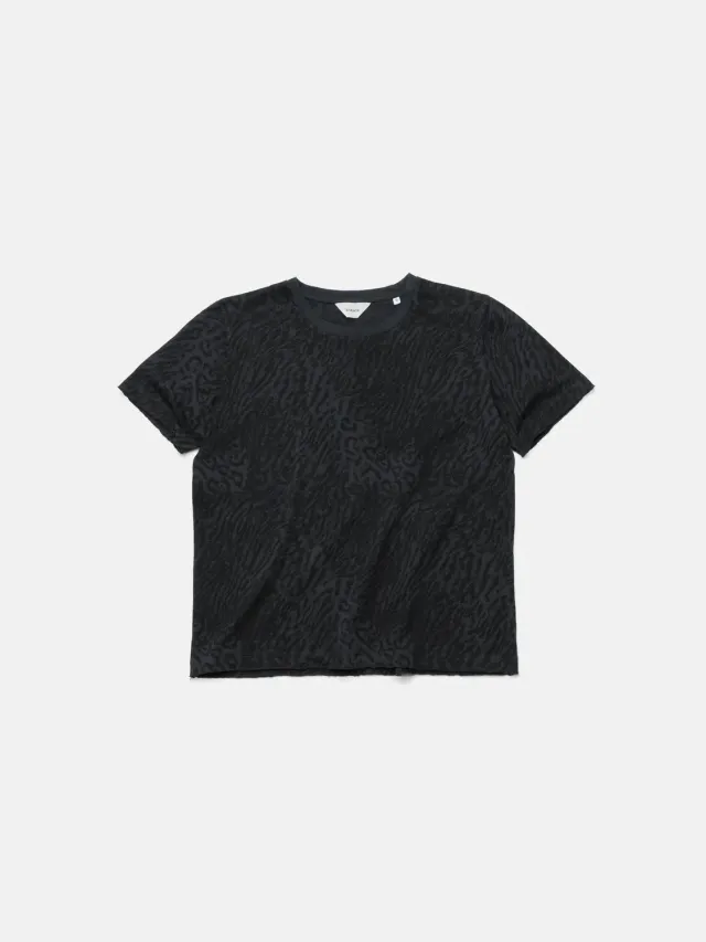 Enrage Round Neck Tee tricou leopard negru bumbac
