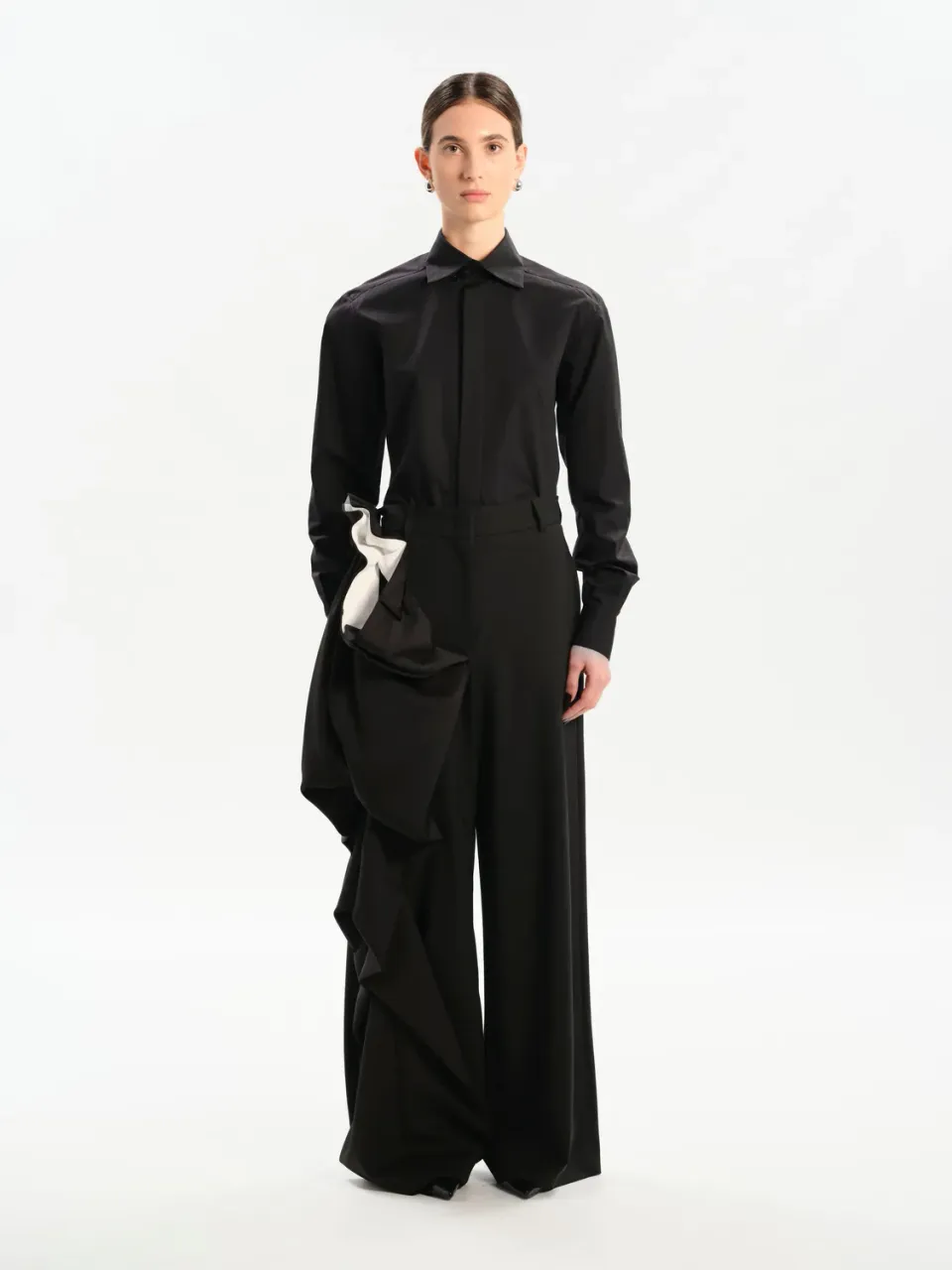 Dualitae Solene Black Trousers pantaloni negri 113 cm