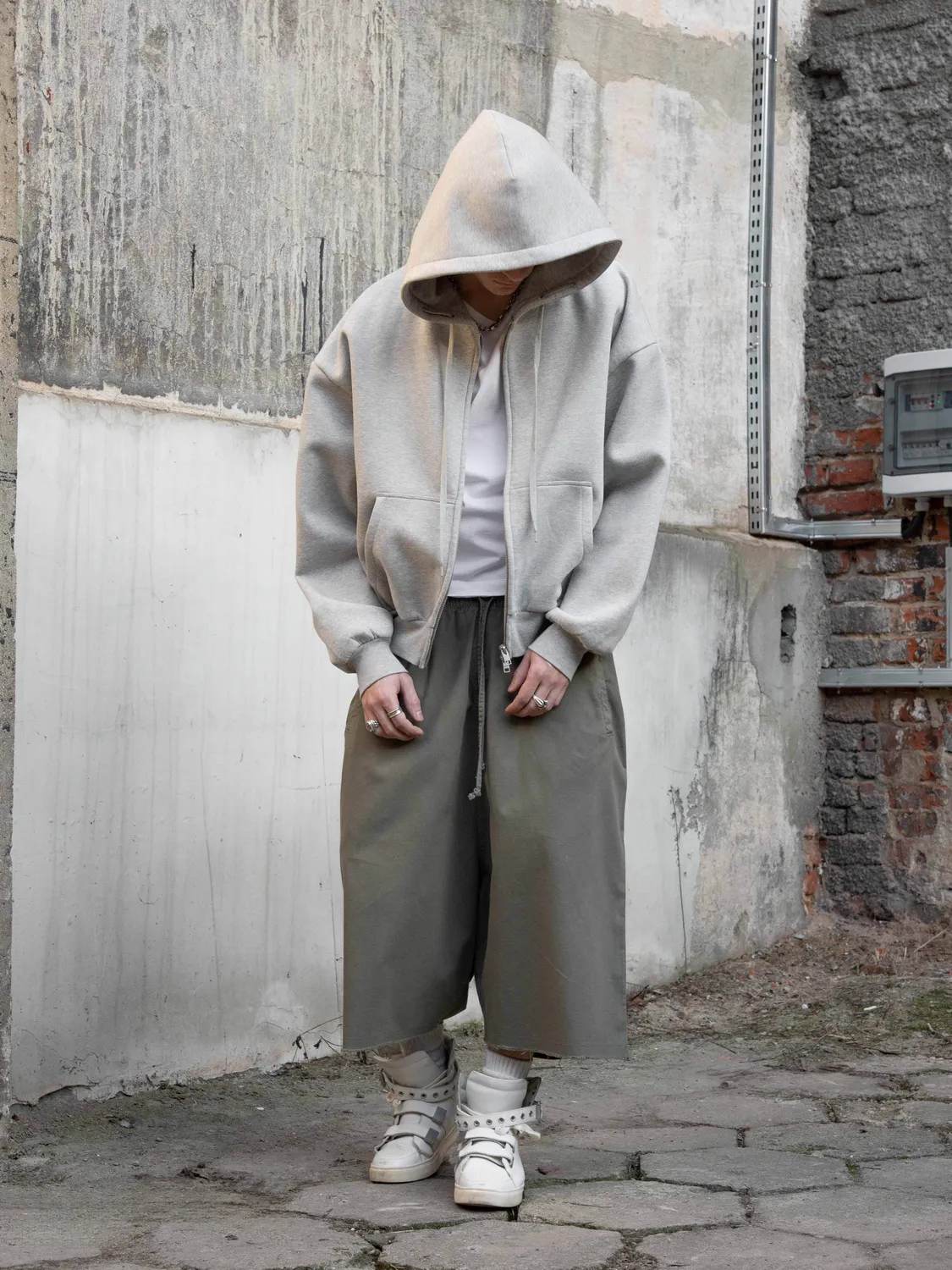 Enrage Bubble Zip Hoodie hanorac gri gros
