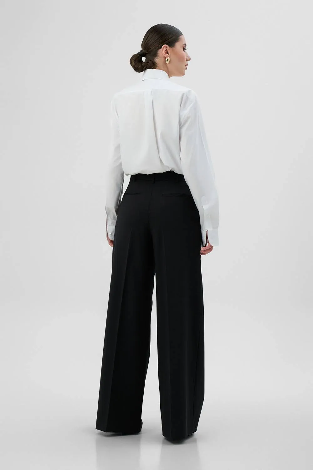 Dualitae Margot pantaloni lână negri lungi