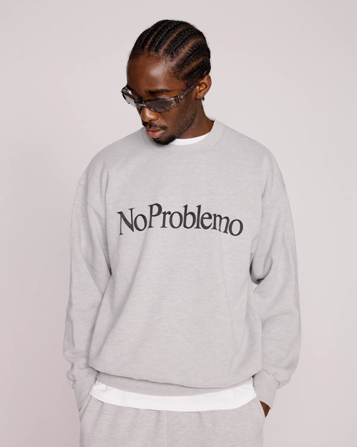 No Problemo Sweatshirt hanorac gri bumbac 100%