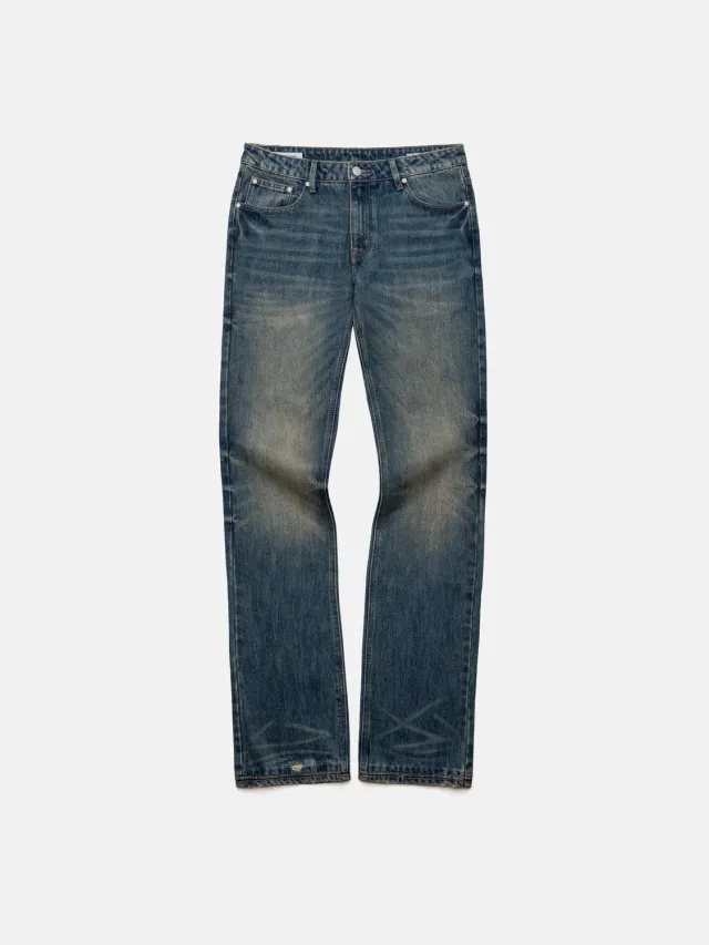 Enrage Slim Straight blugi Coated Washed Blue denim 14 oz
