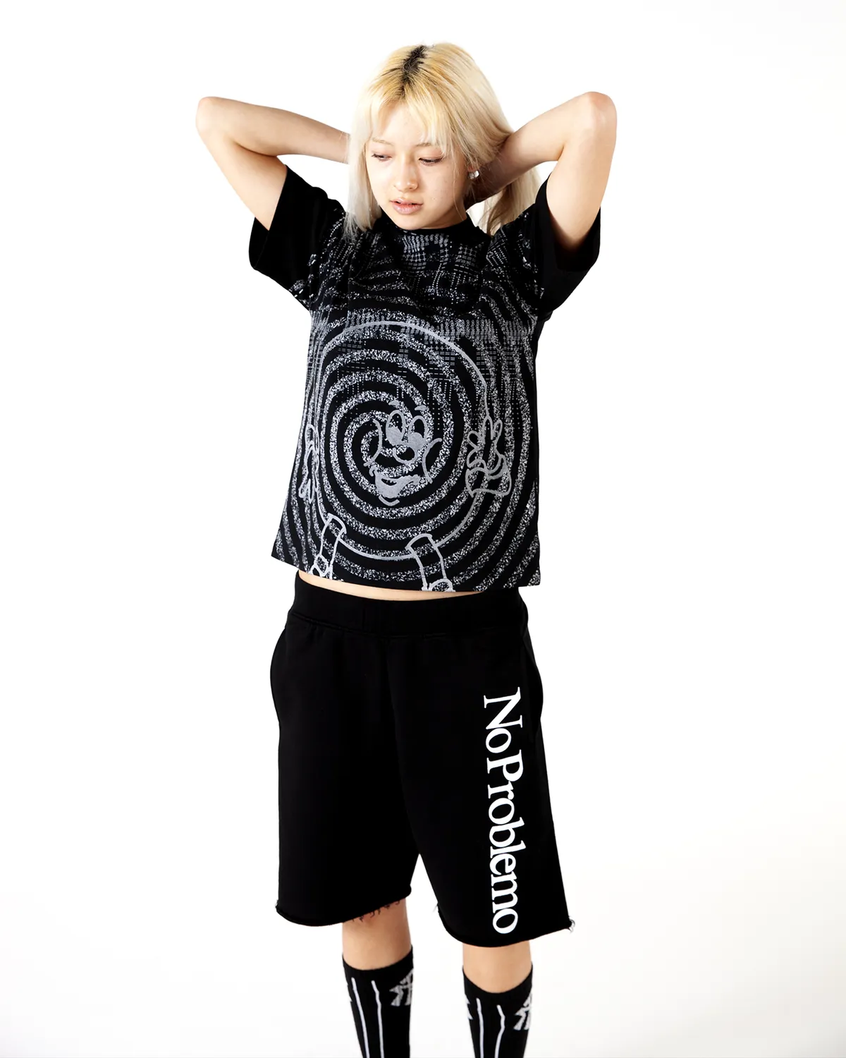 No Problemo Sweatshorts pantaloni scurti negri bumbac