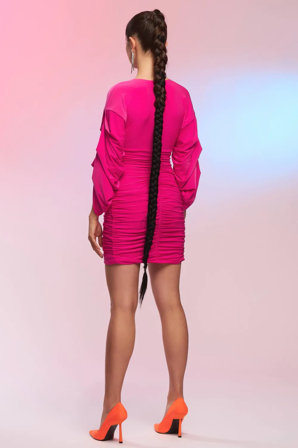 Grama Shop Mai Tai rochie fuchsia mulată