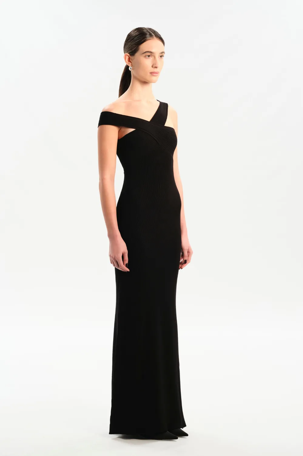 Dualitae VIKY rochie tricotata neagra lunga 126 cm