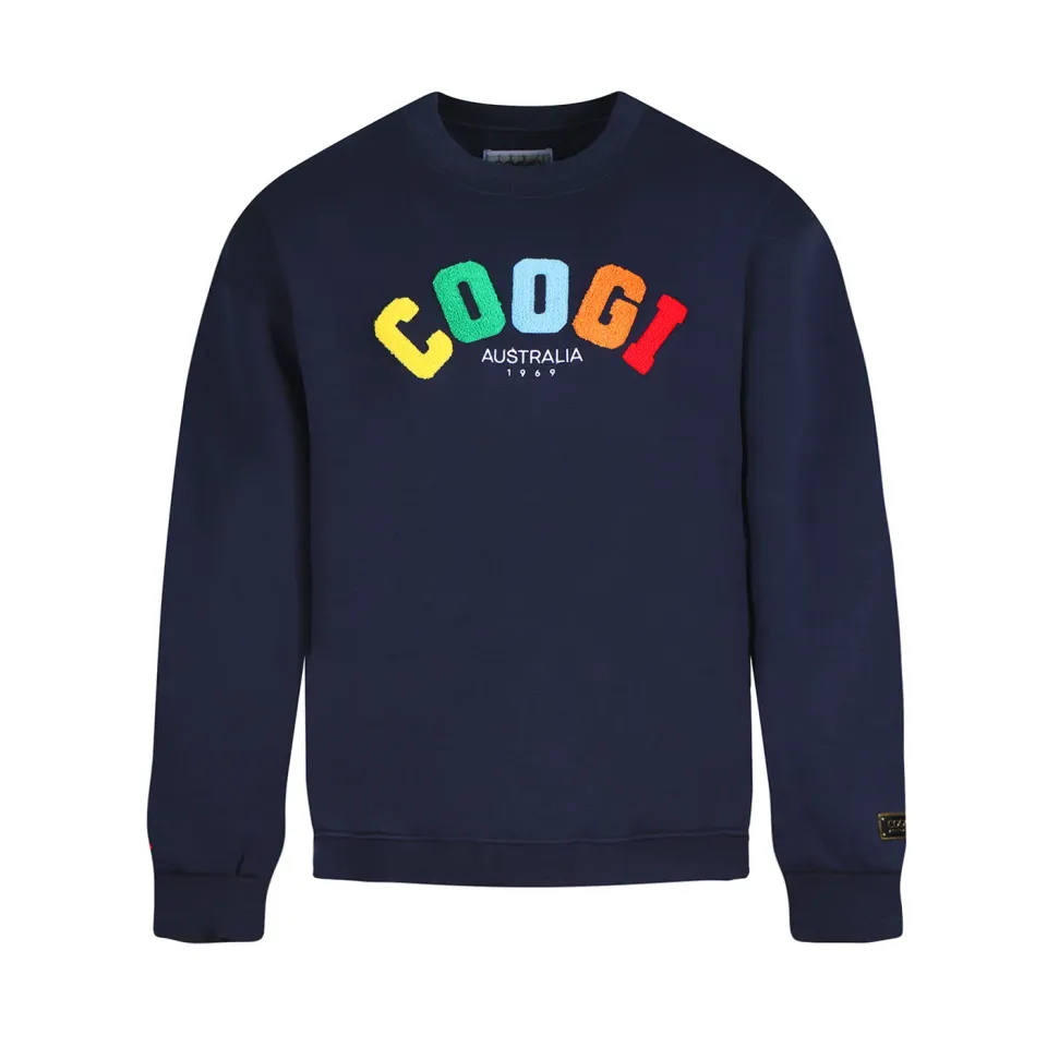 COOGI Crown Reserve Block Logo bluză crew bleumarin oversized