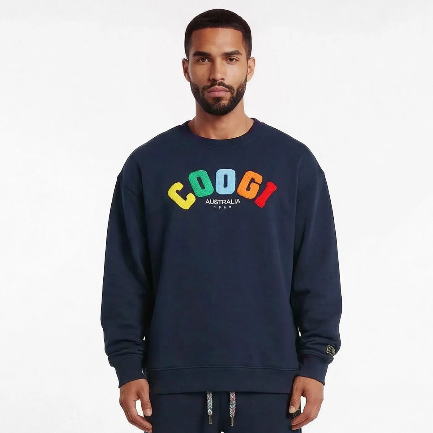 COOGI Crown Reserve Block Logo bluză crew bleumarin oversized
