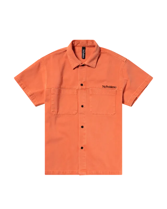 No Problemo Mini Problemo Denim SS Work Shirt coral