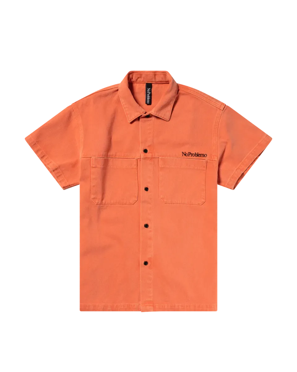 No Problemo Mini Problemo Denim SS Work Shirt coral