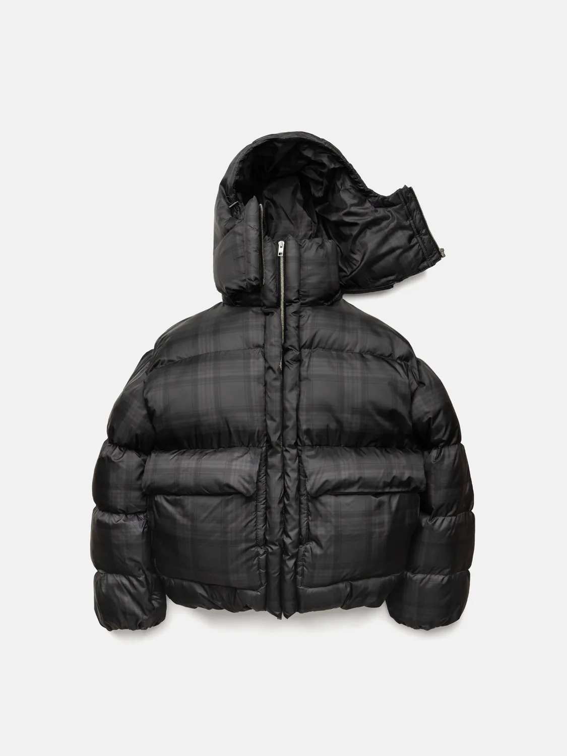Enrage Puffy Jacket geaca negru carouri vatuita