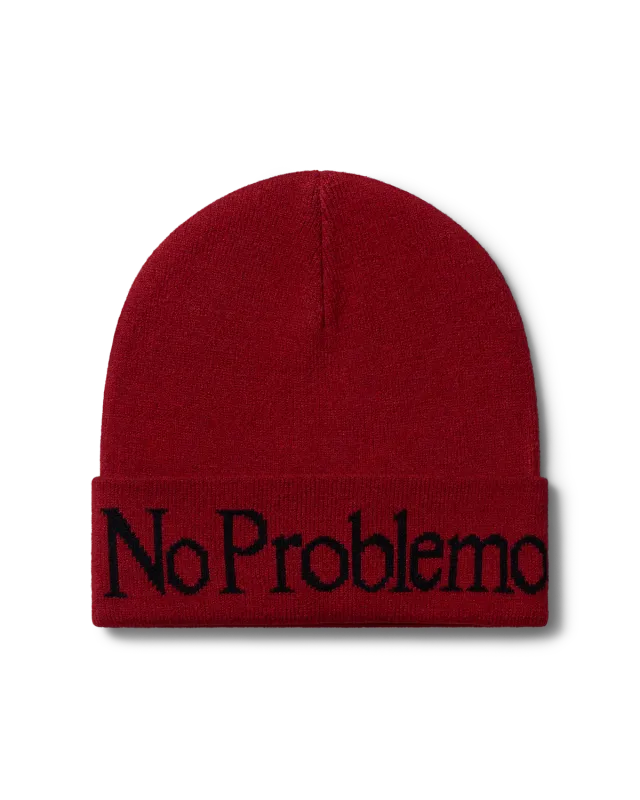 No Problemo Beanie căciulă roșie tricotată