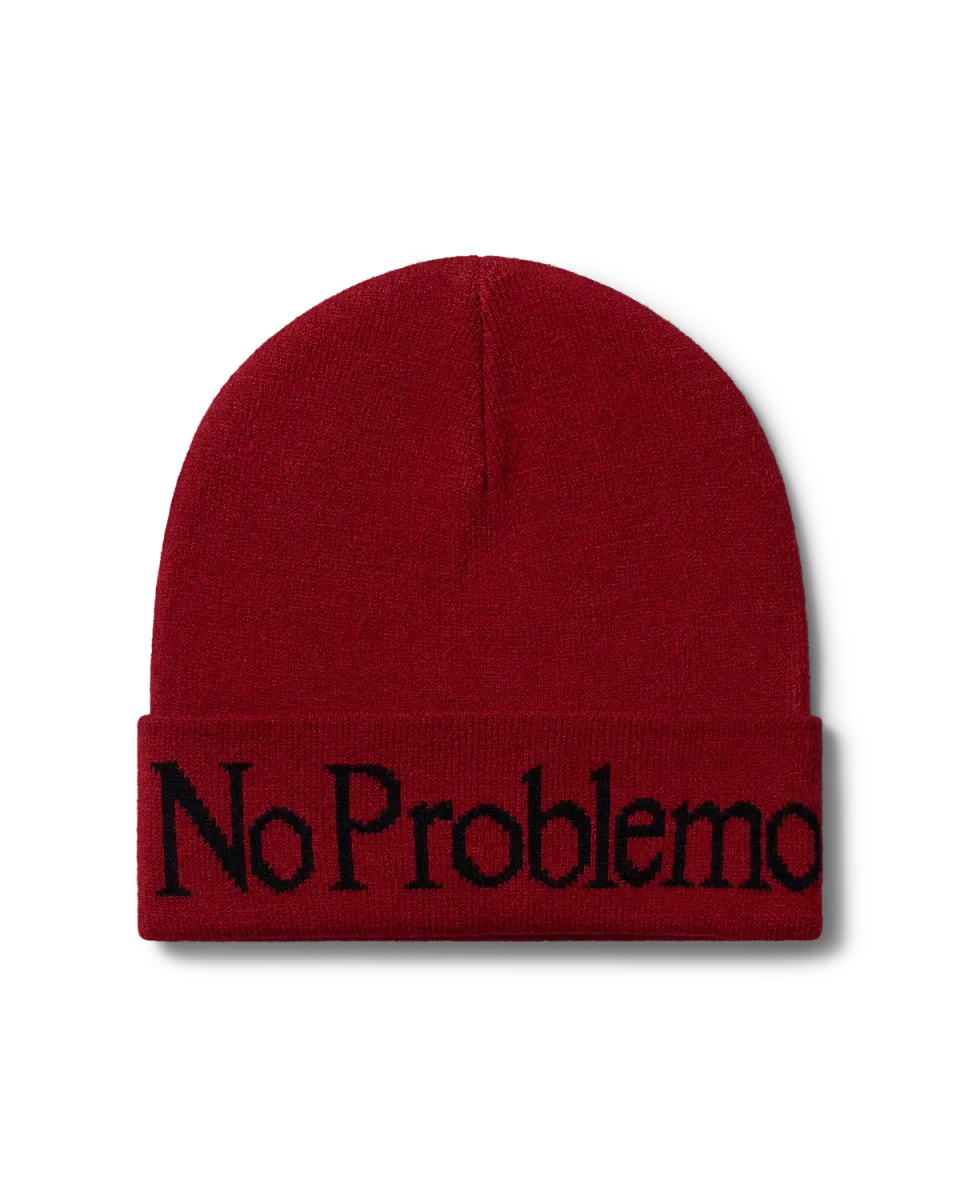 No Problemo Beanie căciulă roșie tricotată