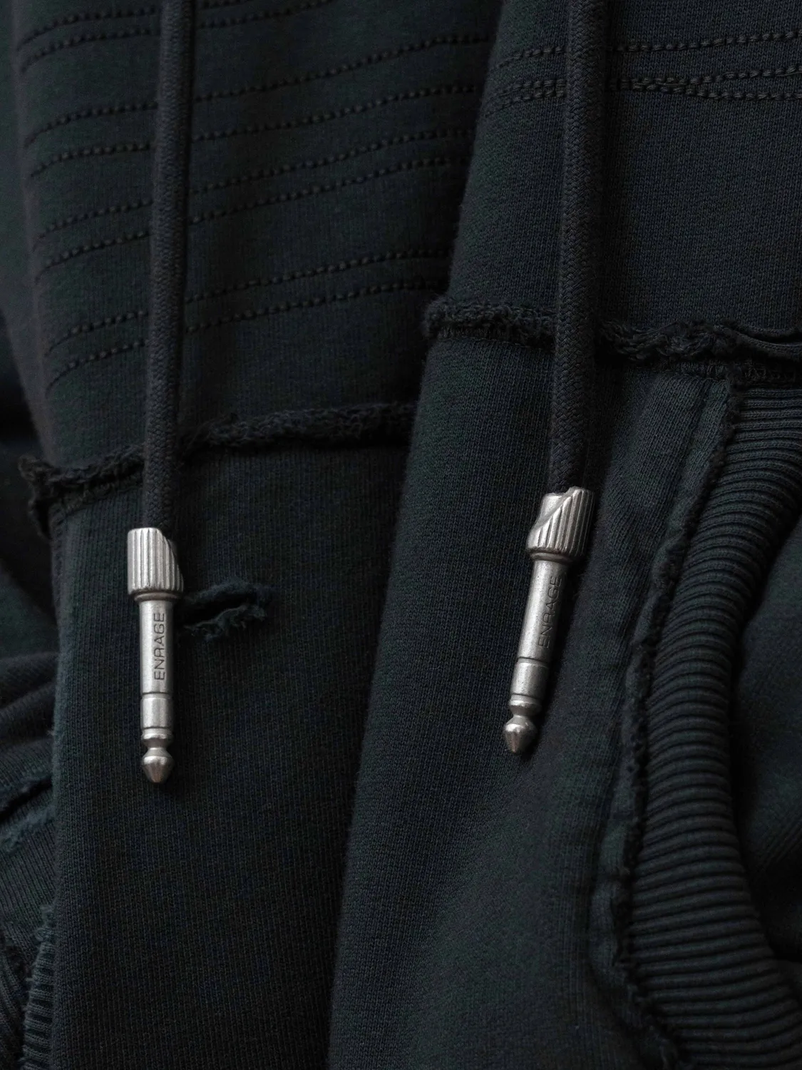 Enrage Panel Hoodie hanorac negru vintage