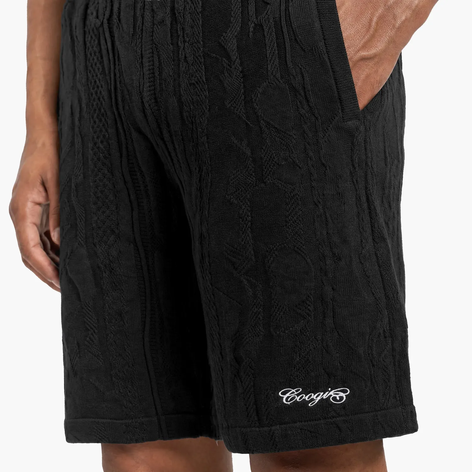 COOGI Light Weight Pantaloni scurti tricotati negri bumbac