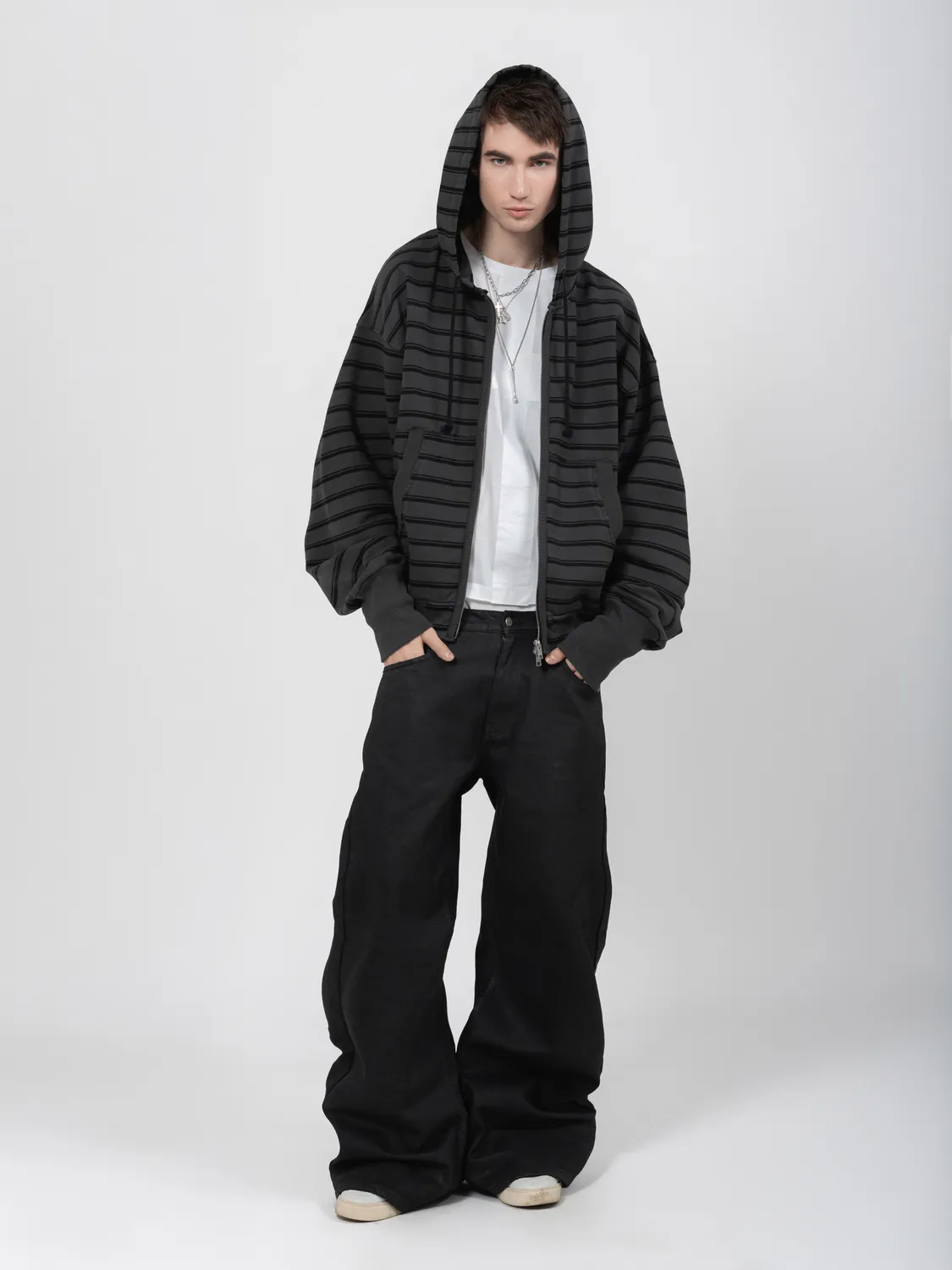 Enrage 2010 Zip Hoodie hanorac negru dungi