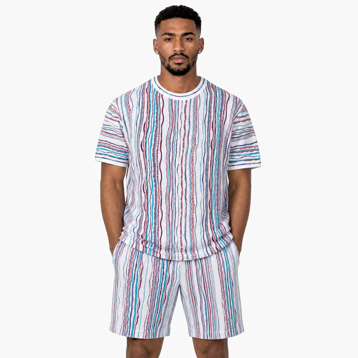 COOGI Light Weight Sweater pantaloni scurti albi bumbac mercerizat