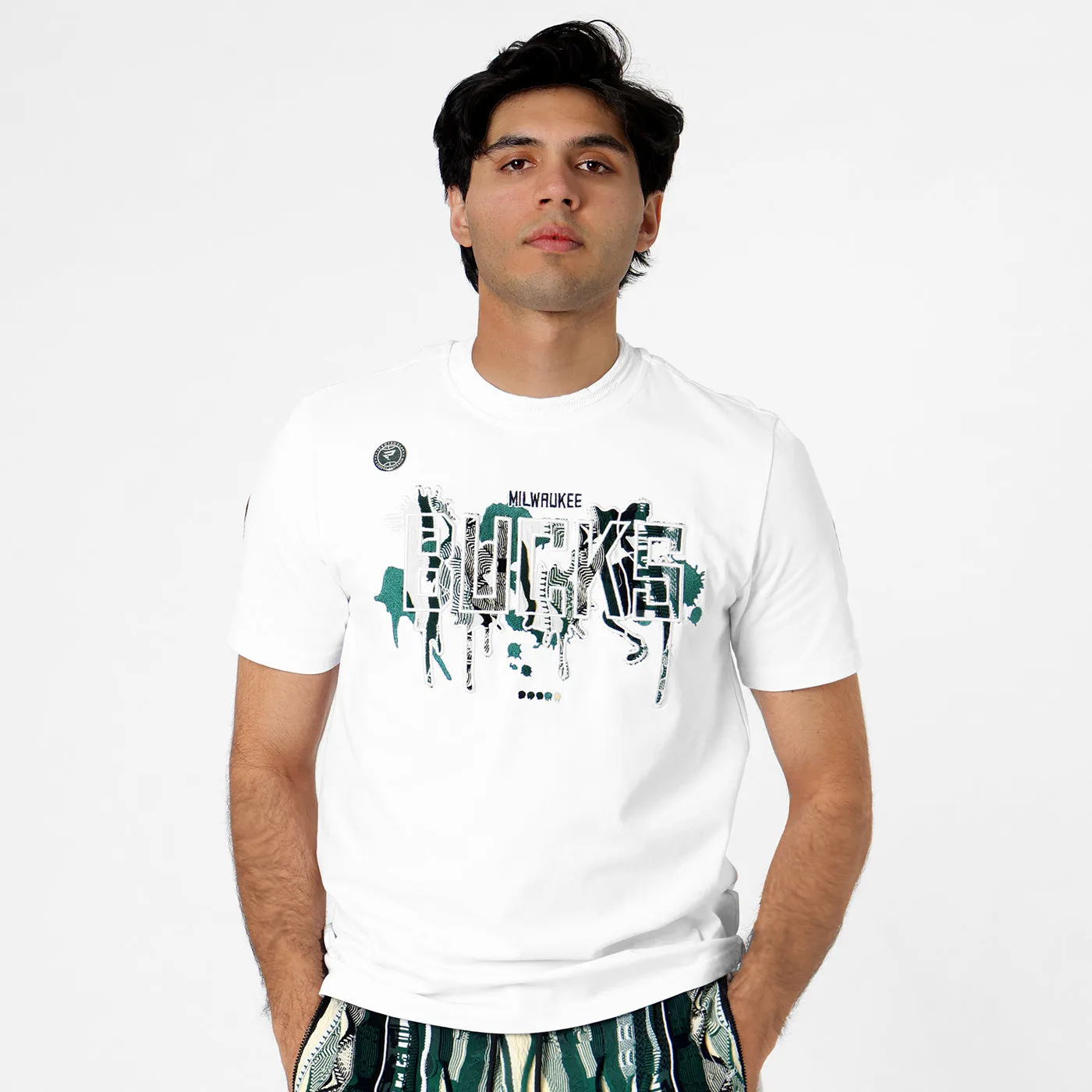 COOGI X NBA Protege Milwaukee Bucks tricou bumbac brodat
