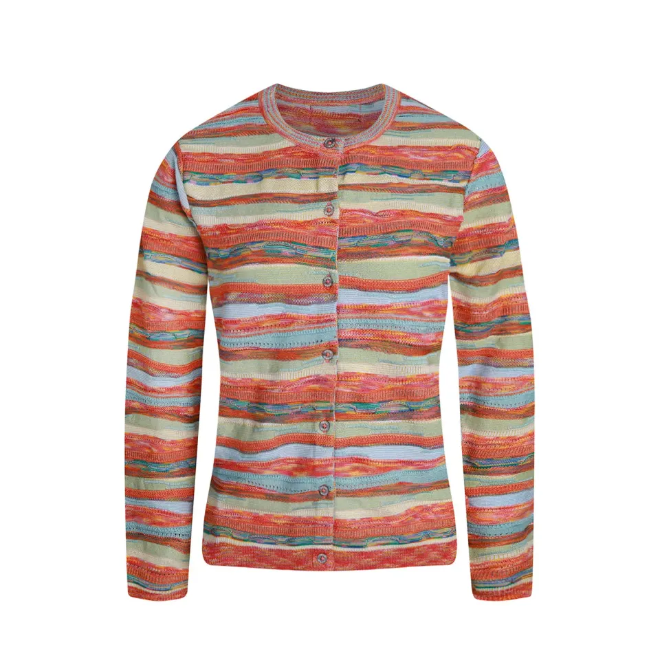 COOGI Cardigan Dama Tricotat Portocaliu Multi Bumbac