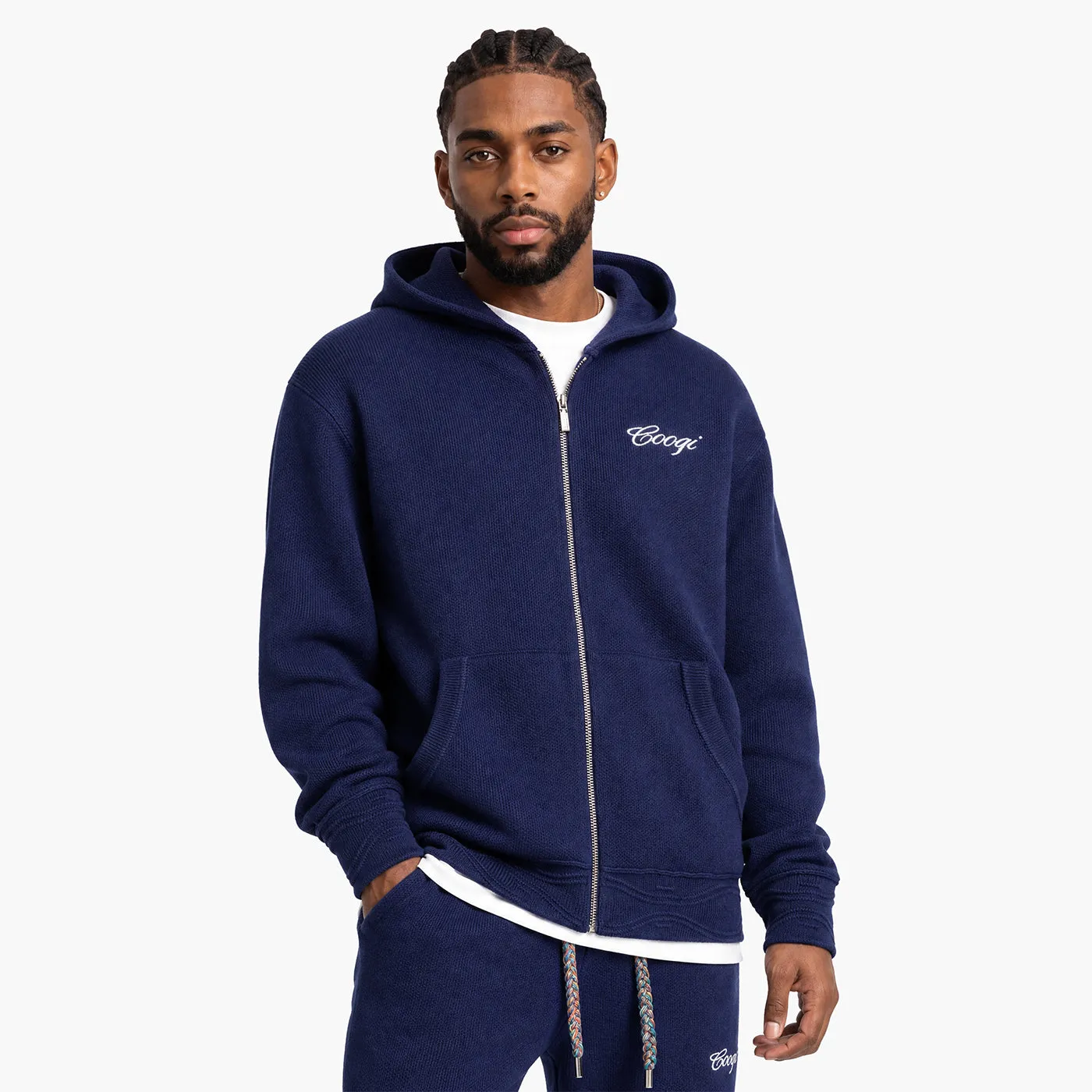 COOGI Heavy Weight Fashion Knit hanorac albastru bumbac gros