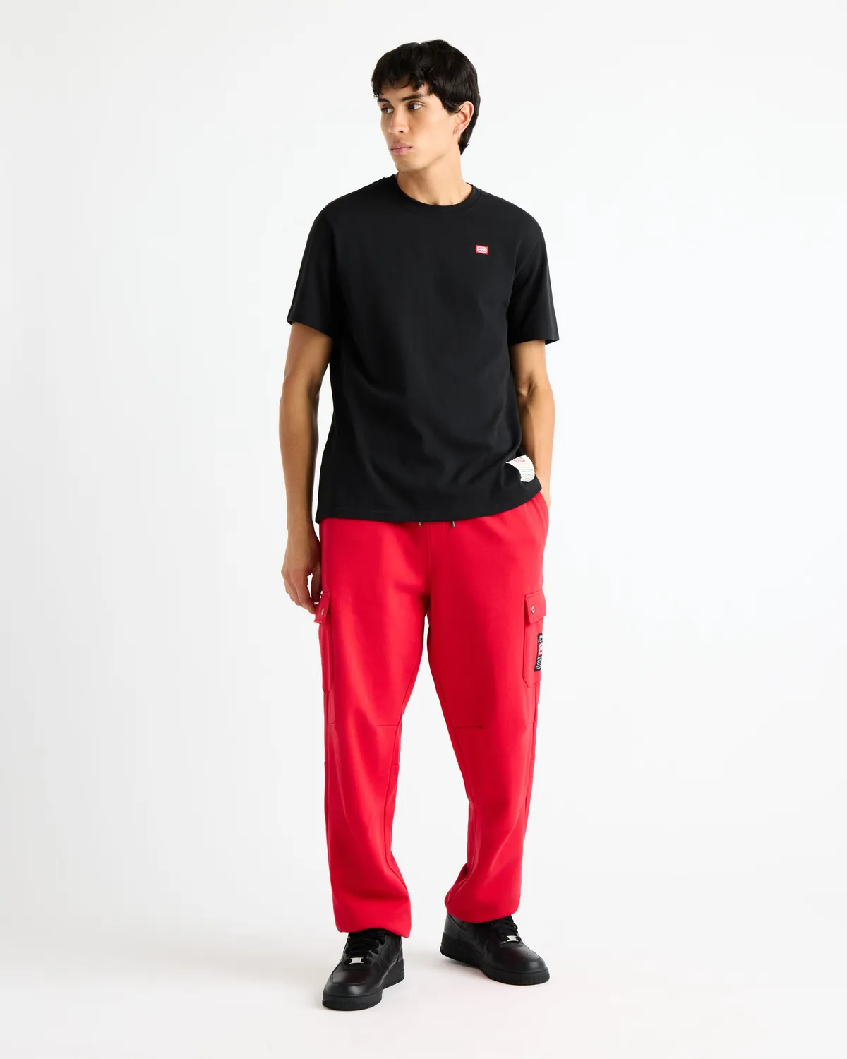 Ecko Red Cargo Pocket Fleece Baggy pantaloni fleece bumbac