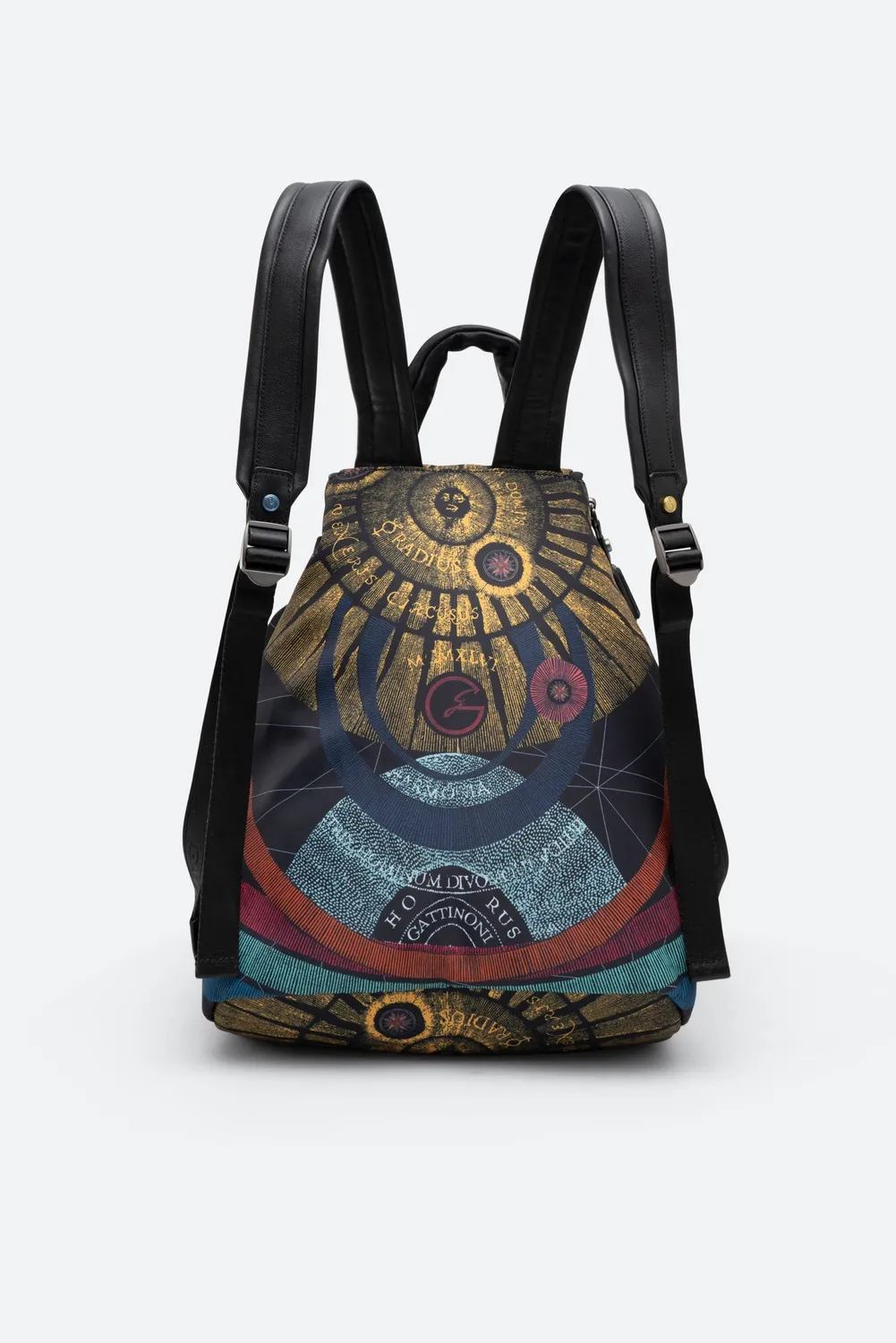 Gattinoni Planetarium Black rucsac mare negru tehnic piele