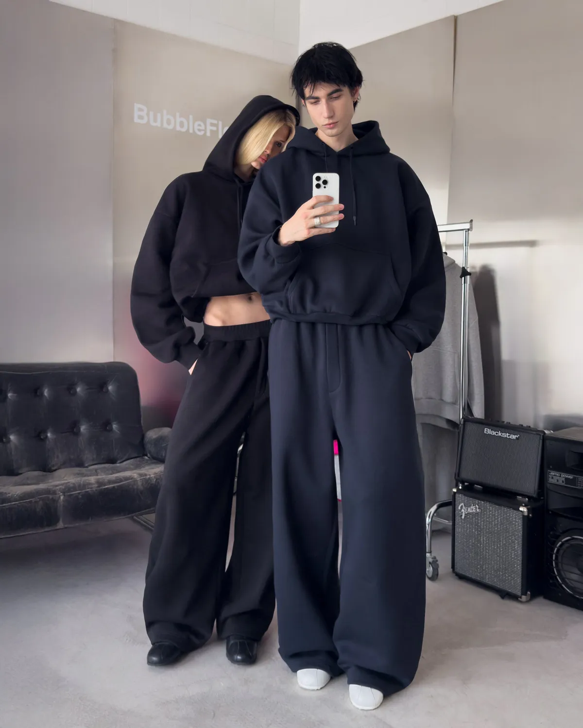 Enrage Bubble Hoodie hanorac negru gros