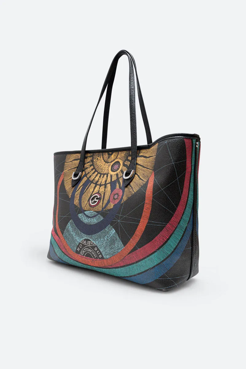 Gattinoni Planetarium Shopping mare Black piele 38x29