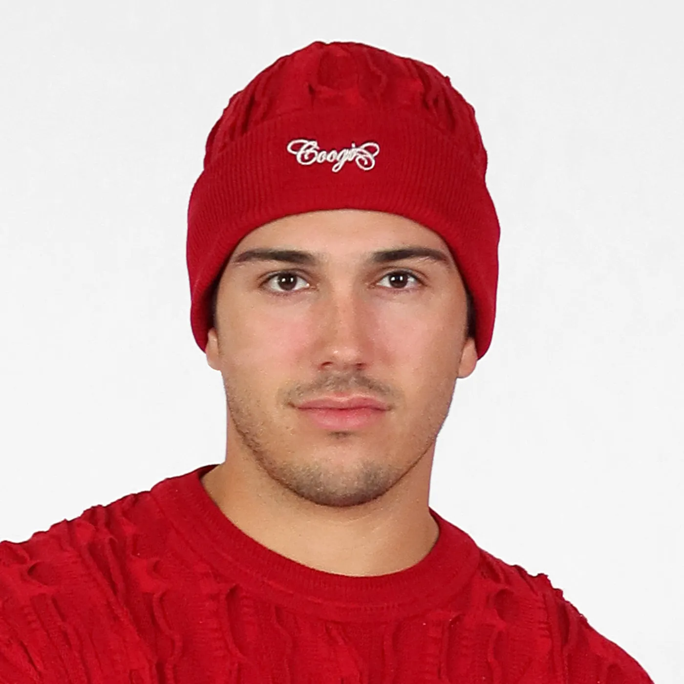 COOGI Red Alert pulover barbati rosu bumbac tricotat