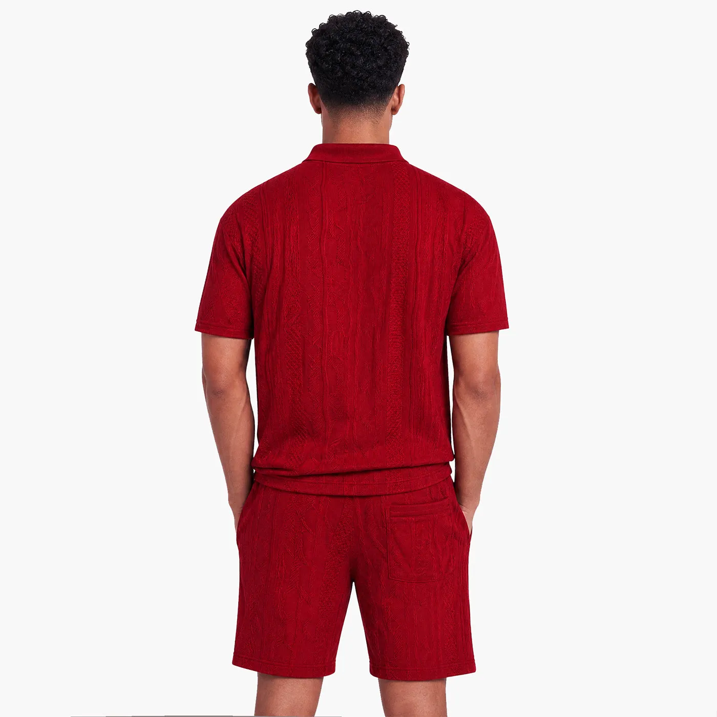 COOGI Red Alert polo tricotat ușor roșu bumbac