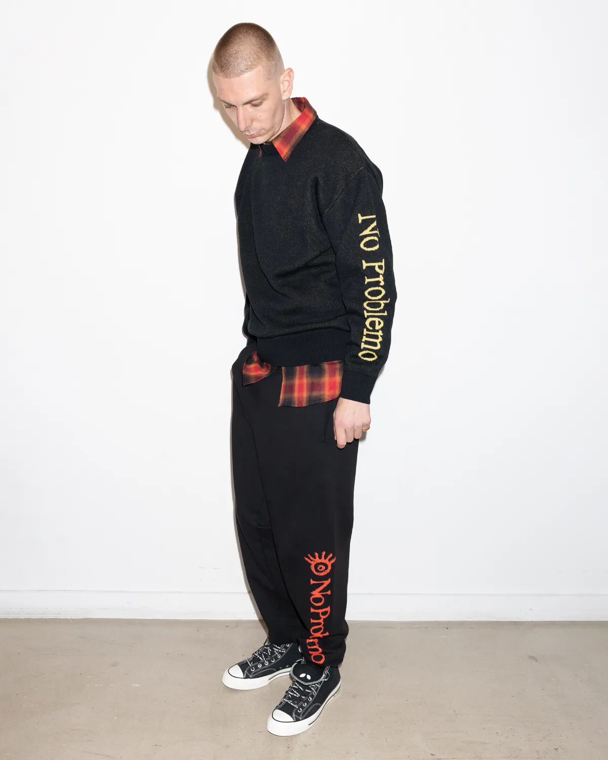 No Problemo Ancient Findings pantaloni trening negri bumbac