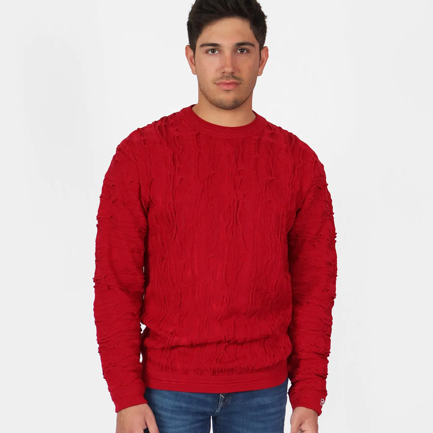 COOGI Red Alert pulover barbati rosu bumbac tricotat