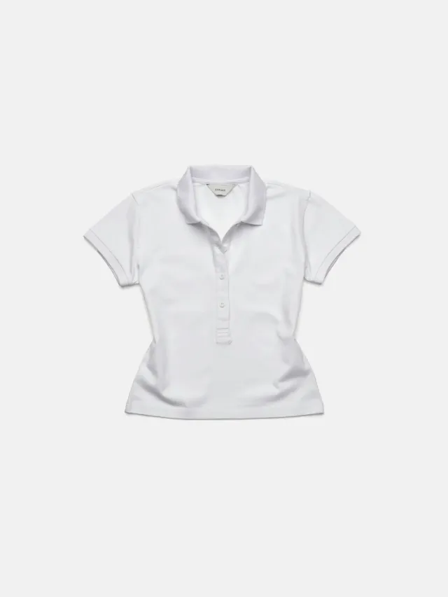Enrage Polo Dama Alb Bumbac Slim Fit