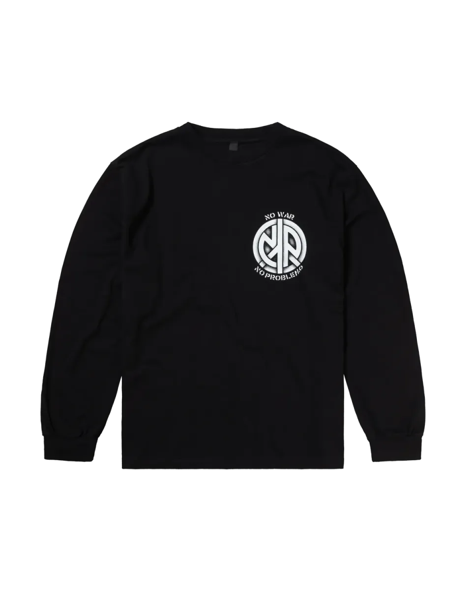 No Problemo No War LS Tee bluza neagra bumbac